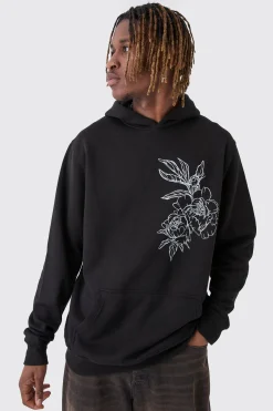 Tall Line Drawing Regular Fit Hoodie | BoohooMAN UK