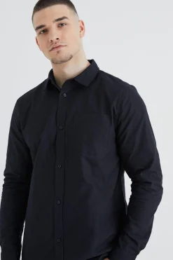 Tall Long Sleeve Oxford Shirt | BoohooMAN UK
