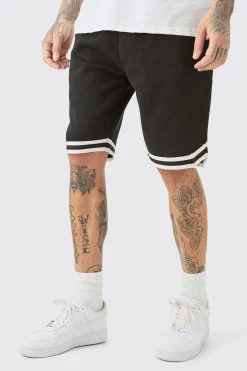 Tall Loose Fit Basketball Short In Black | BoohooMAN UK