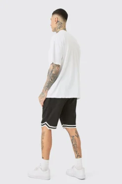 Tall Loose Fit Basketball Short In Black | BoohooMAN UK