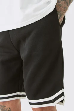 Tall Loose Fit Basketball Short In Black | BoohooMAN UK