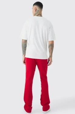 Tall Love Heart Embroidered T-shirt In White | BoohooMAN UK