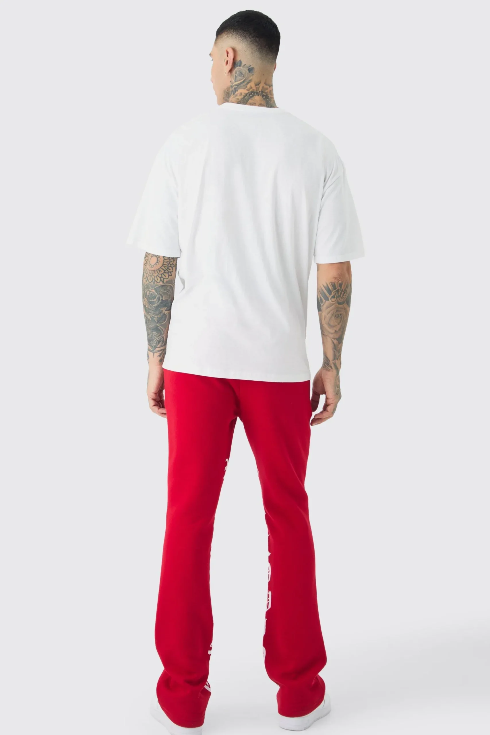 Tall Love Heart Embroidered T-shirt In White | BoohooMAN UK