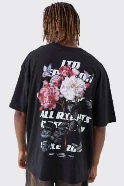 Tall LTD Edition Floral Printed T-Shirt | BoohooMAN UK