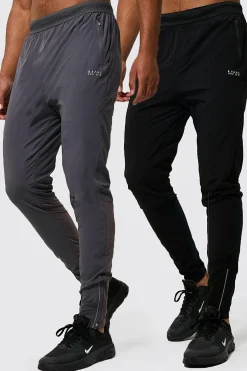 Tall Man Active Gym 2 Pack Lightweight Tapered Jogger | BoohooMAN UK