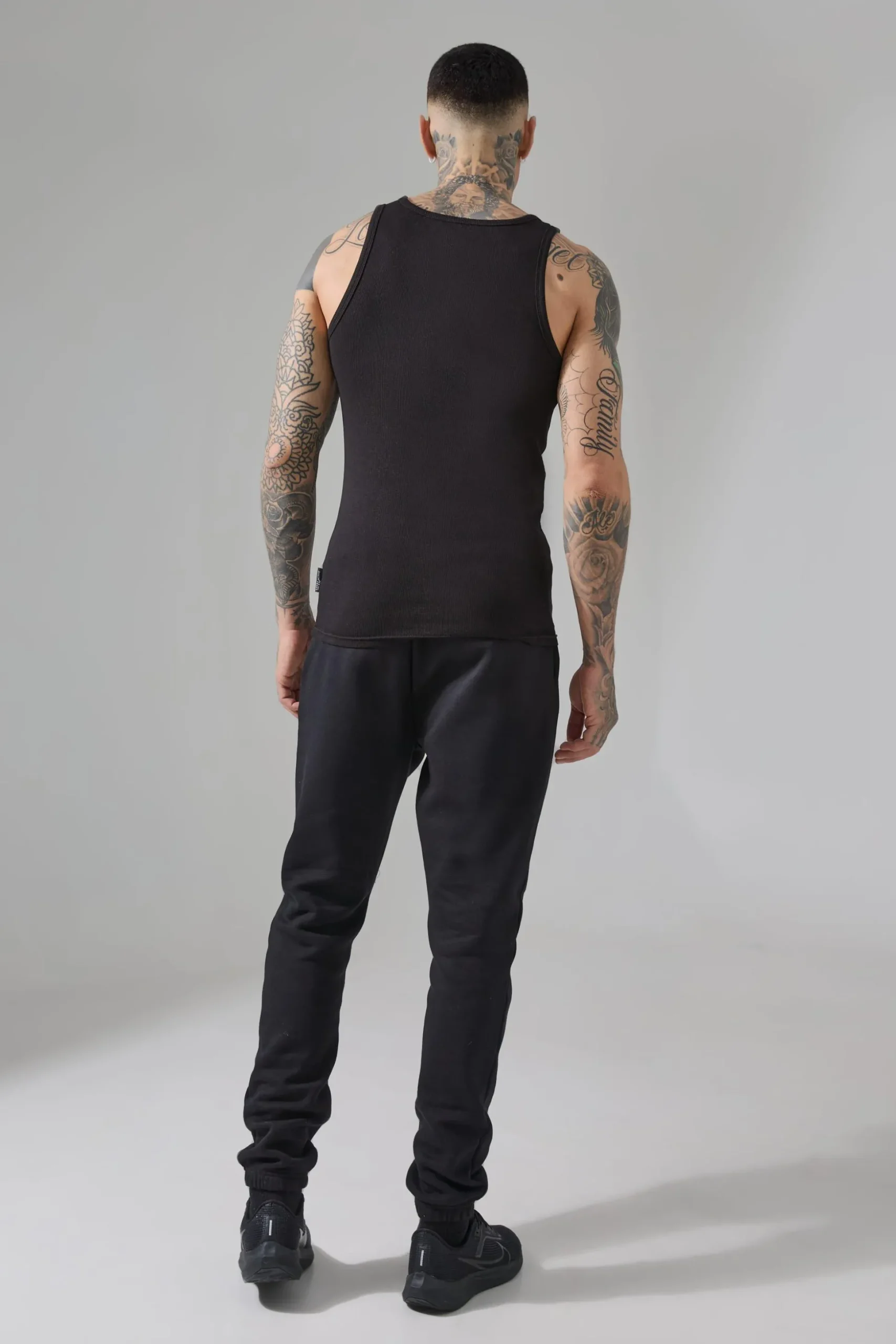 Tall Man Active Gym Muscle Fit Ribbed Vest | BoohooMAN UK