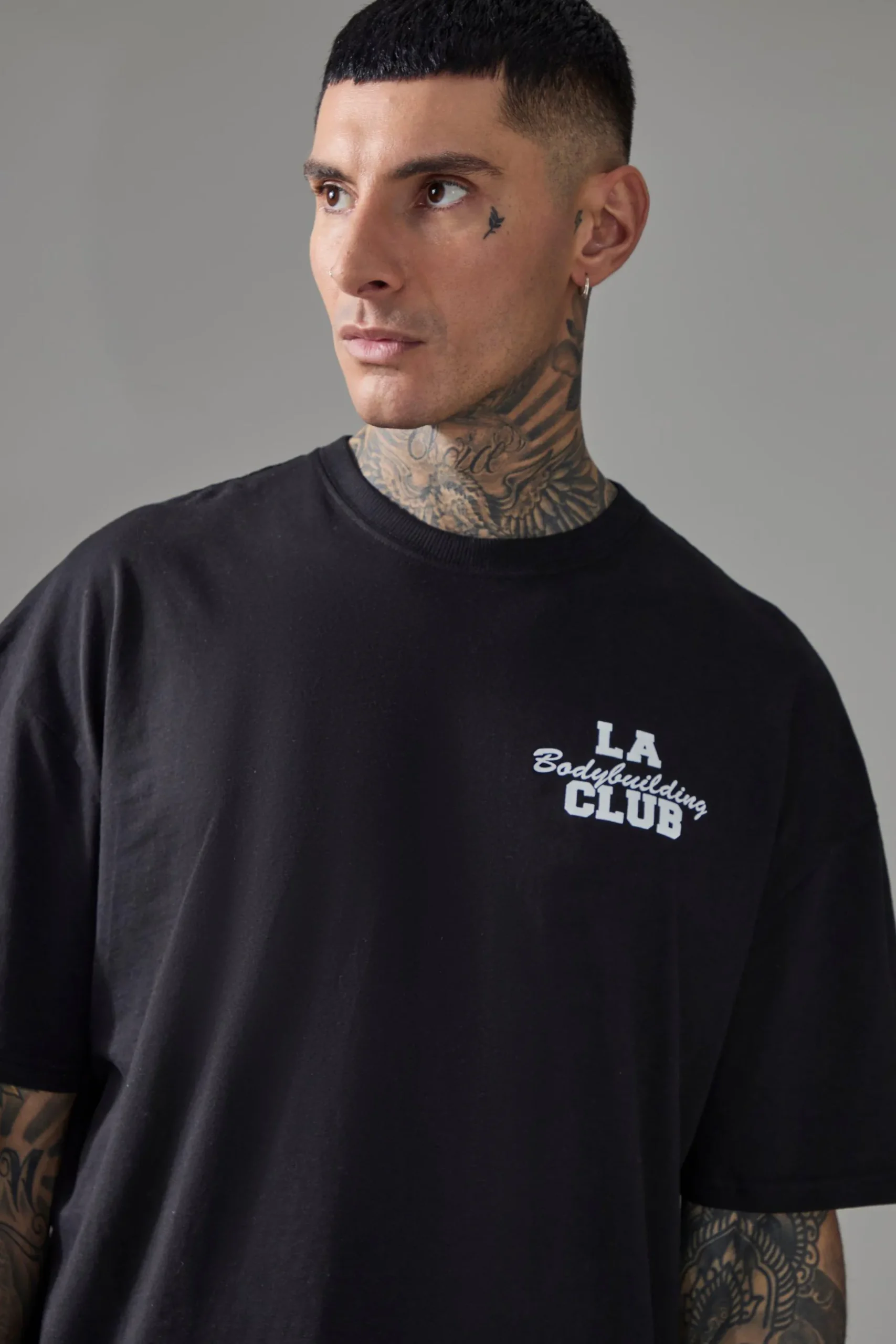 Tall Man Active LA Bodybuilding Club Oversized T-shirt | BoohooMAN UK