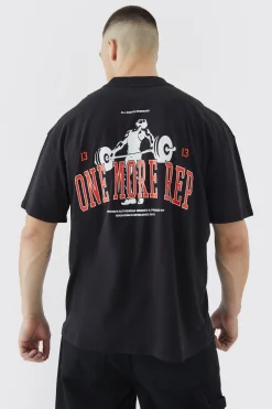 Tall Man Active One More Rep Oversized T-shirt | BoohooMAN UK