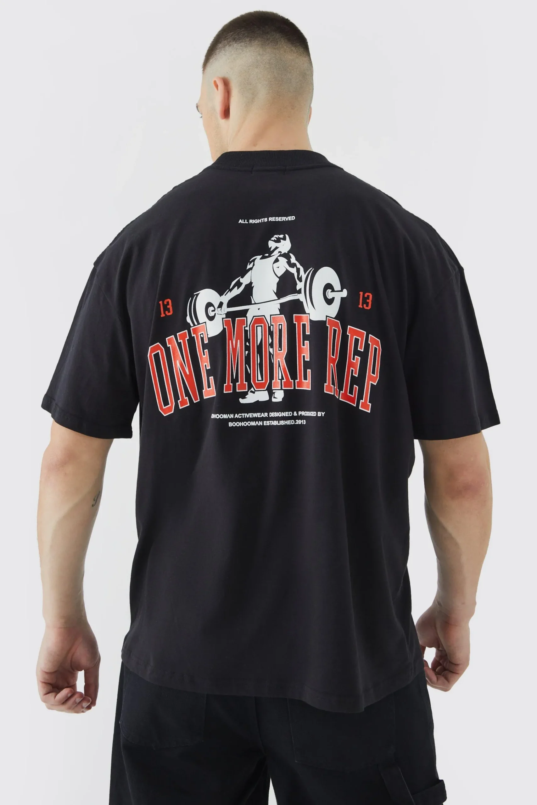 Tall Man Active One More Rep Oversized T-shirt | BoohooMAN UK