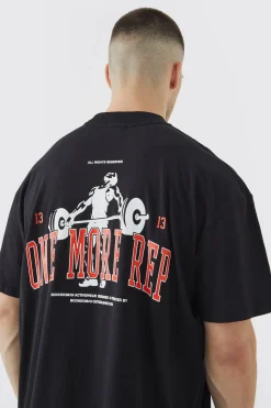 Tall Man Active One More Rep Oversized T-shirt | BoohooMAN UK