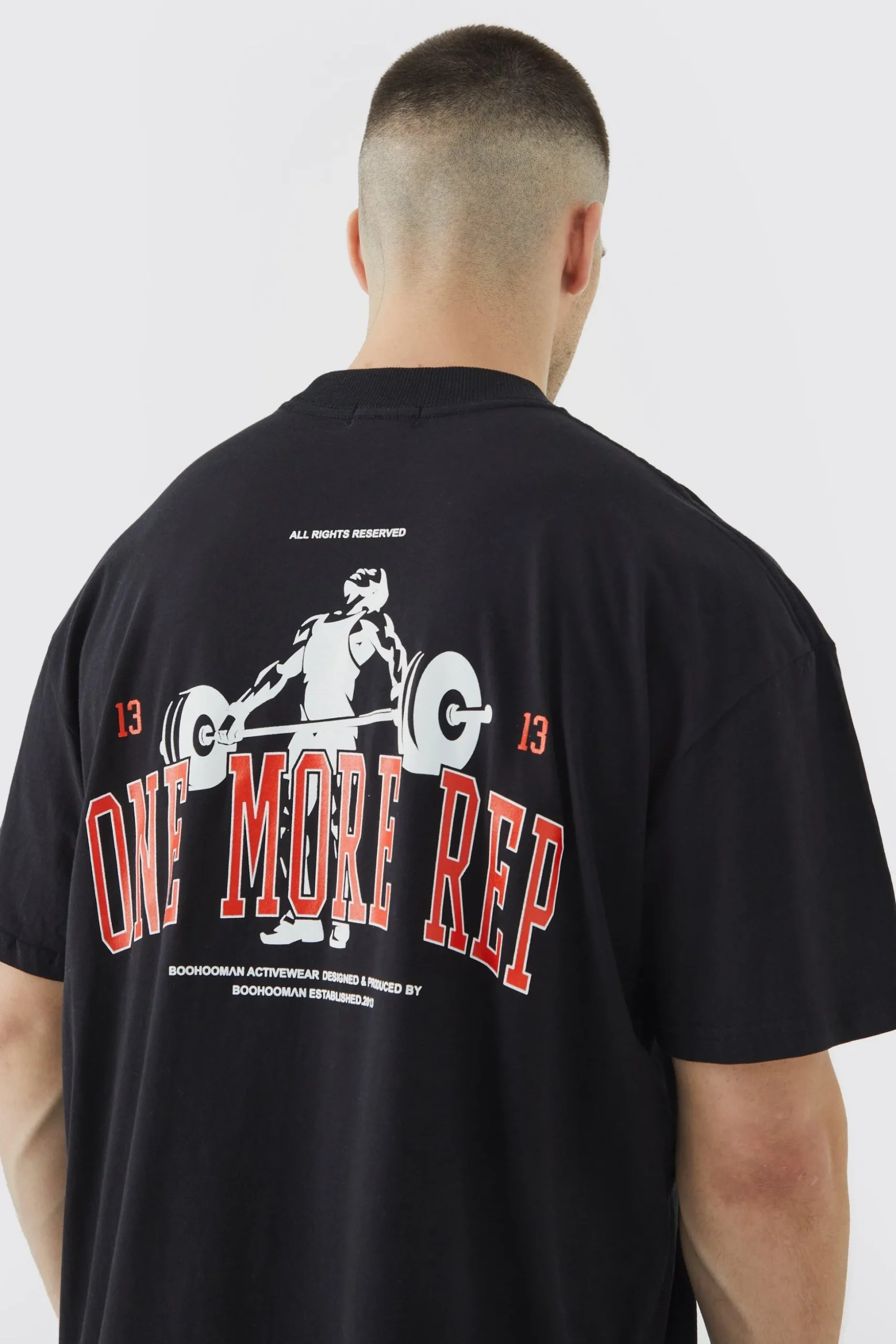Tall Man Active One More Rep Oversized T-shirt | BoohooMAN UK