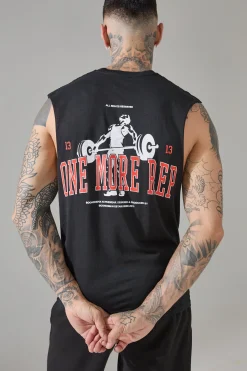 Tall Man Active One More Rep Regular Fit Droparm Tank | BoohooMAN UK
