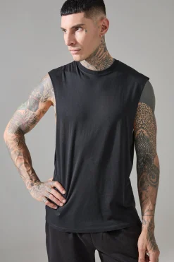 Tall Man Active One More Rep Regular Fit Droparm Tank | BoohooMAN UK