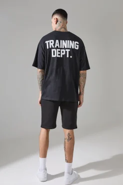 Tall Man Active Training Dept. Oversized T-shirt And Short Set | BoohooMAN UK