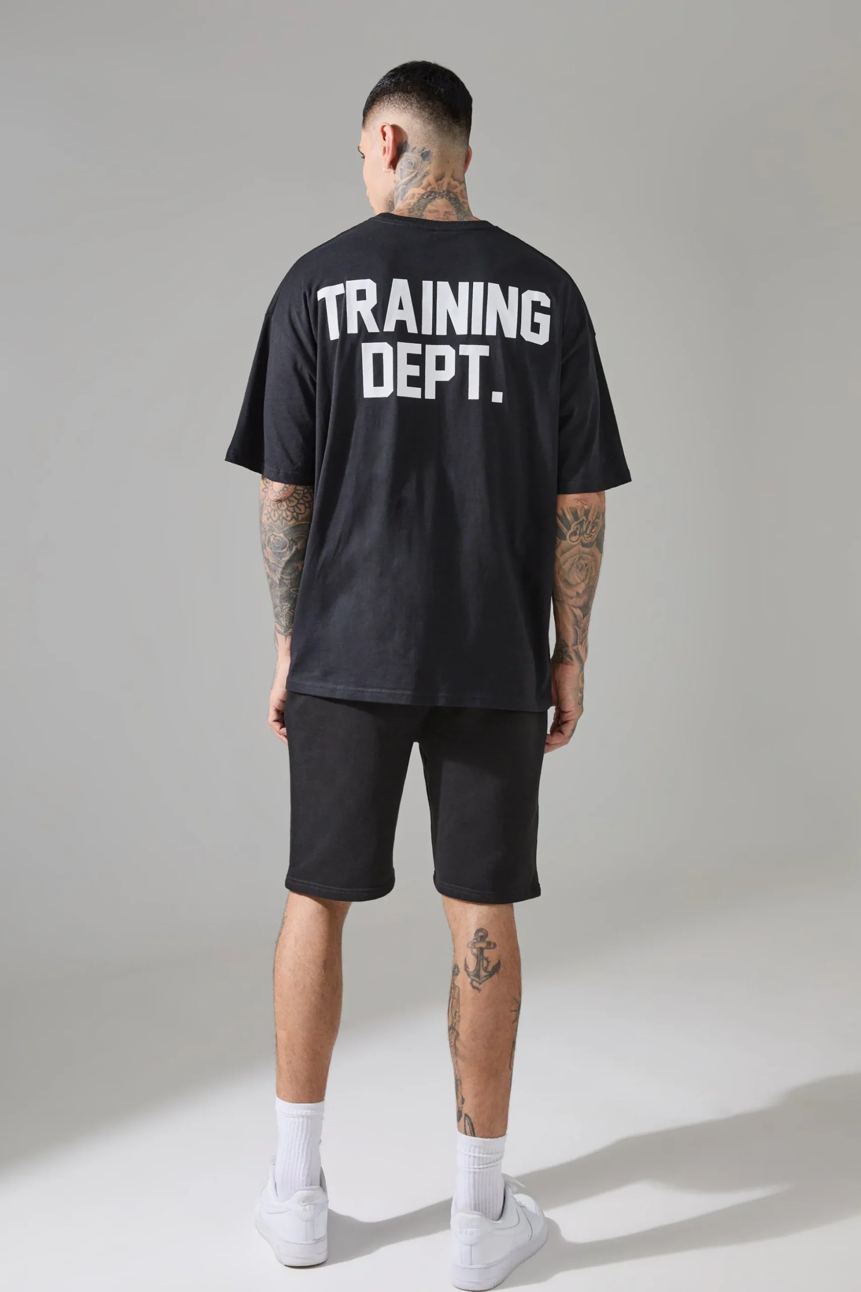 Tall Man Active Training Dept. Oversized T-shirt And Short Set | BoohooMAN UK