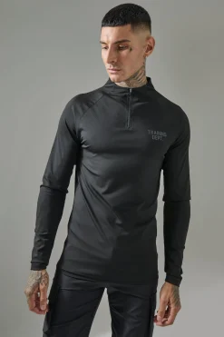 Tall Man Active Training Dept Muscle Fit 1/4 Zip | BoohooMAN UK