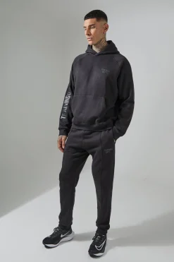 Tall Man Active Training Dept Boxy Hoodie & Slim Jogger Tracksuit | BoohooMAN UK