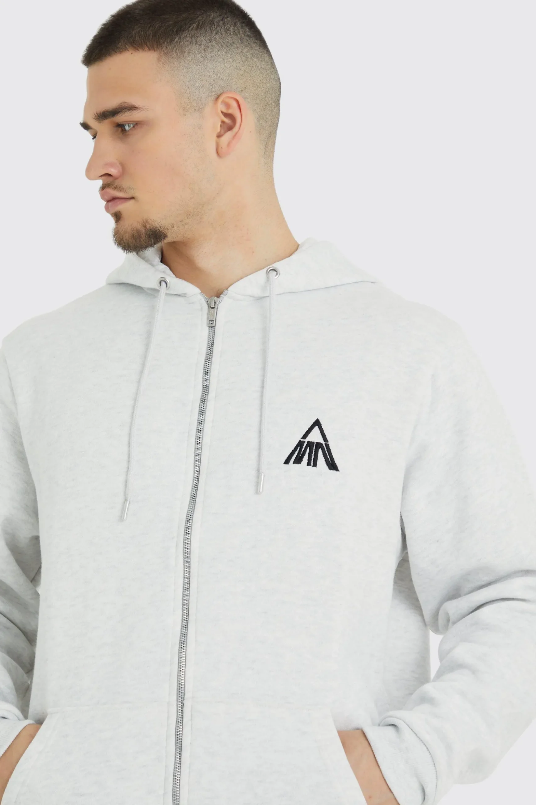 Tall Man Core Zip Through Hoodie | BoohooMAN UK