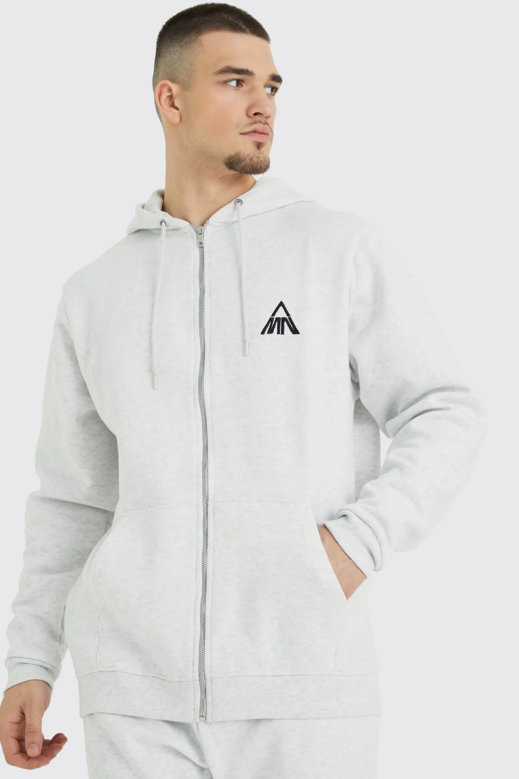 Tall Man Core Zip Through Hoodie | BoohooMAN UK