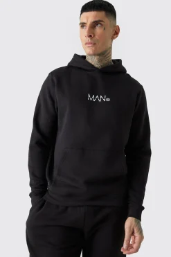 Tall Man Dash Over The Head Hoodie In Black | BoohooMAN UK