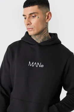 Tall Man Dash Over The Head Hoodie In Black | BoohooMAN UK