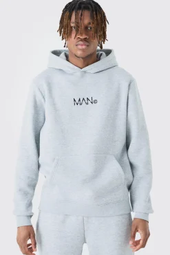 Tall Man Dash Over The Head Hoodie In Grey Marl | BoohooMAN UK
