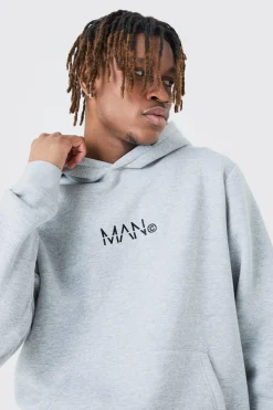 Tall Man Dash Over The Head Hoodie In Grey Marl | BoohooMAN UK