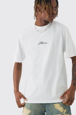 Tall Man Signature Chest Print T-shirt | BoohooMAN UK