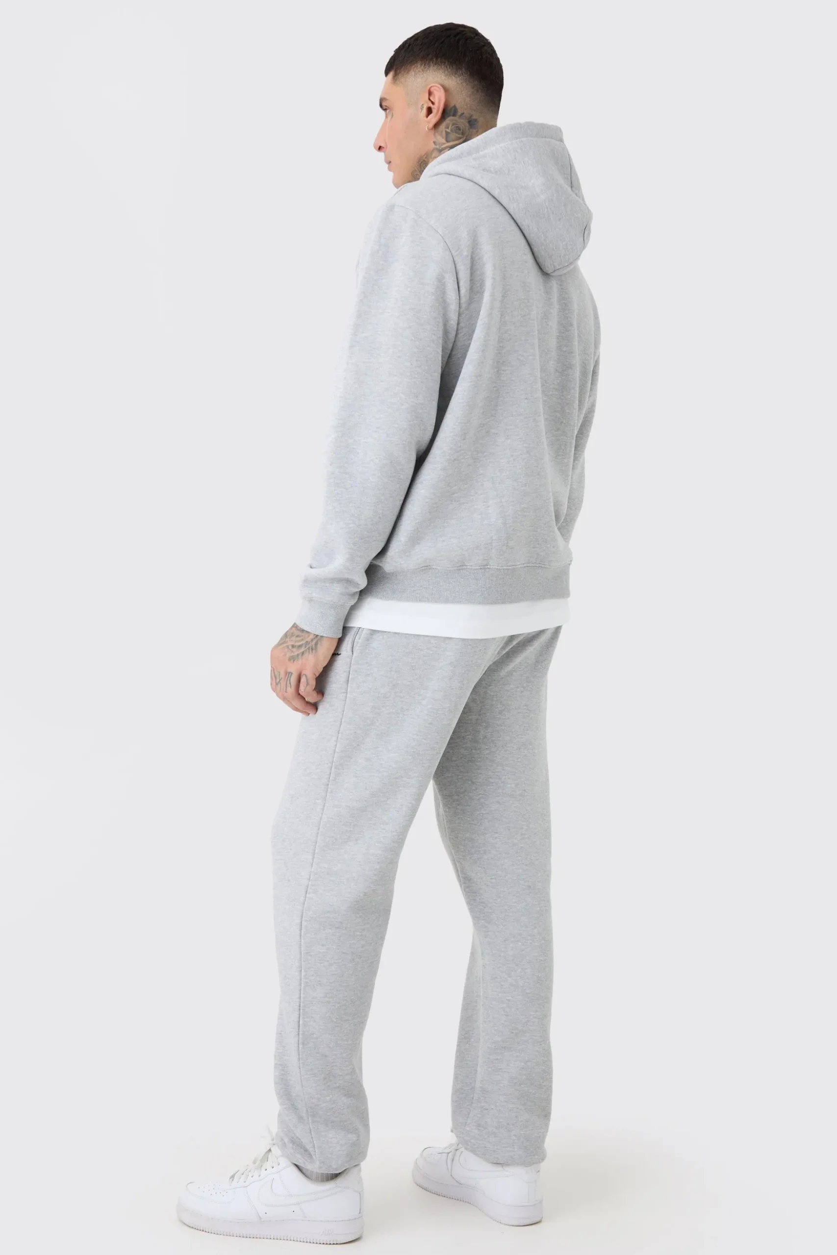 Tall Man Signature Jogger In Grey Marl | BoohooMAN UK