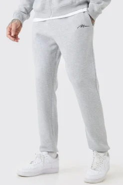 Tall Man Signature Slim Fit Jogger In Grey Marl | BoohooMAN UK