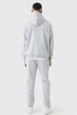 Tall Man Signature Slim Fit Jogger In Grey Marl | BoohooMAN UK