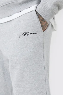Tall Man Signature Slim Fit Jogger In Grey Marl | BoohooMAN UK