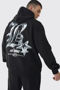 Tall Metallic Y2K Graphic Tracksuit | BoohooMAN UK