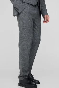 Tall Mini Dogtooth Slim Fit Suit Trouser | BoohooMAN UK