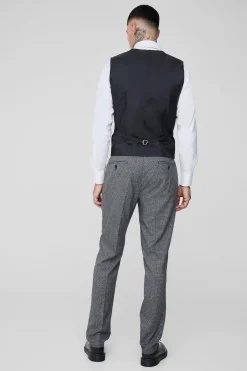 Tall Mini Dogtooth Waistcoat | BoohooMAN UK
