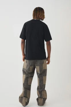 Tall MMXIII Debossed T-shirt In Black | BoohooMAN UK