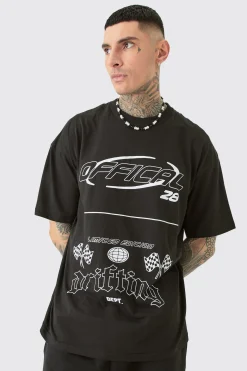 Tall Mono Moto Graphic T-shirt | BoohooMAN UK