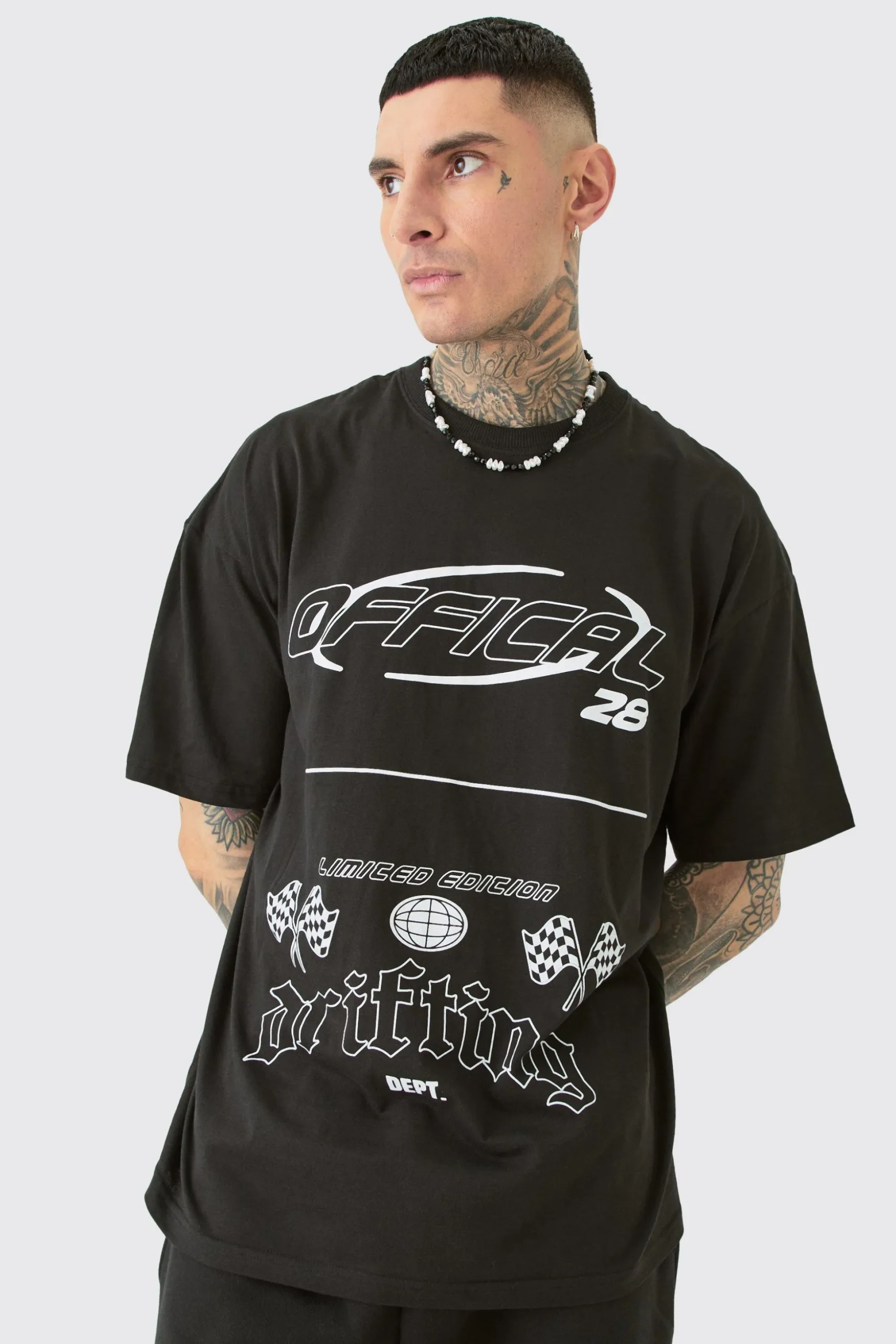 Tall Mono Moto Graphic T-shirt | BoohooMAN UK