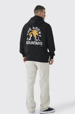 Tall Mountains Graphic Oversized Hoodie | BoohooMAN UK