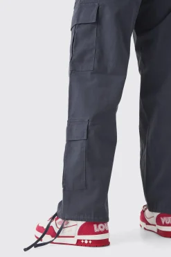 Tall Multi Cargo Gusset Baggy Cargo Trousers | BoohooMAN UK