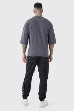 Tall Multi Cargo Pocket Cuffed Trousers | BoohooMAN UK
