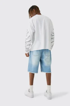 Tall Multi Waistband Relaxed Fit Denim Shorts | BoohooMAN UK