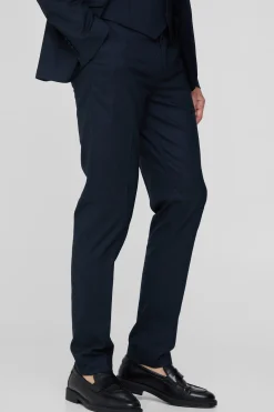 Tall Navy Pinstripe Slim Fit Suit Trouser | BoohooMAN UK