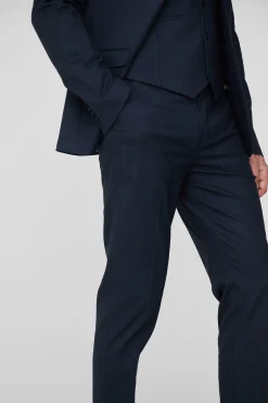 Tall Navy Pinstripe Slim Fit Suit Trouser | BoohooMAN UK