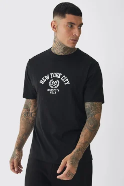 Tall New York City Varsity T-Shirt | BoohooMAN UK