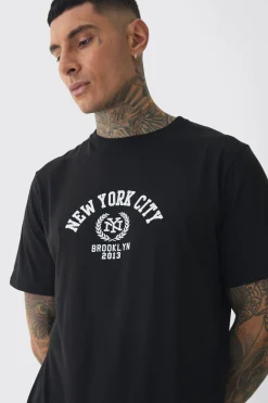 Tall New York City Varsity T-Shirt | BoohooMAN UK