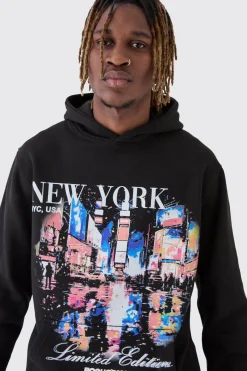 Tall New York Graphic Hoodie | BoohooMAN UK