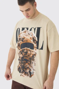 Tall OFCL Balaclava Graphic T-Shirt | BoohooMAN UK