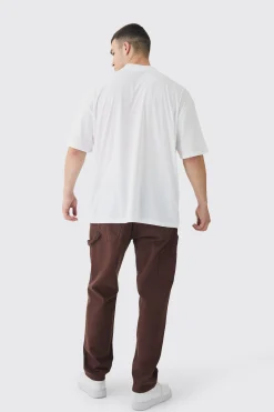 Tall OFCL Flame Dice Printed Extended Neck T-Shirt | BoohooMAN UK
