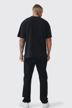 Tall OFCL Lips Printed T-shirt In Black | BoohooMAN UK